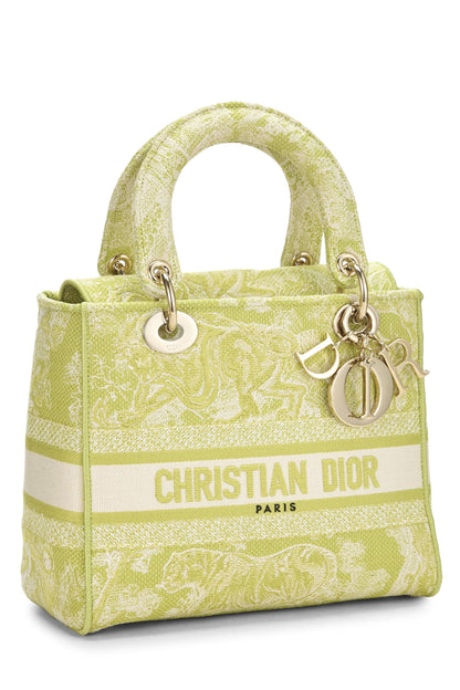 Dior, Green Embroidered Canvas Lady D-Lite Medium, Green