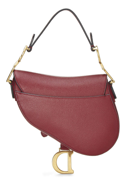 Dior, Burgundy Calfskin Saddle Bag Mini, Burgundy