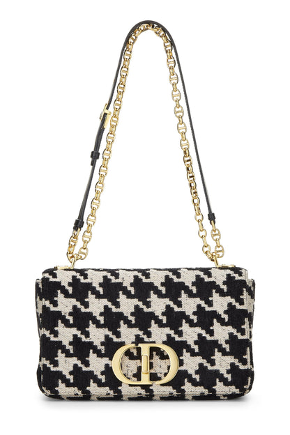 Dior, Black & White Houndstooth Jacquard Caro Bag Medium, Black