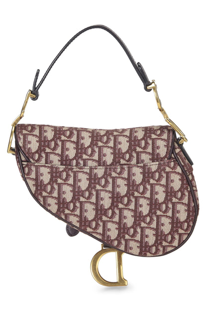 Dior, Burgundy Oblique Saddle Bag Mini, Burgundy