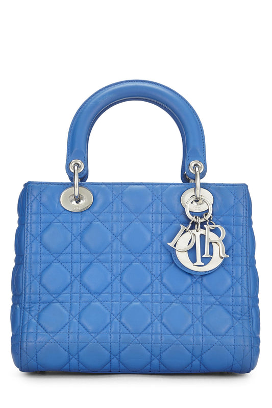 Dior, Blue Cannage Quilted Lambskin Lady Dior Medium, Blue