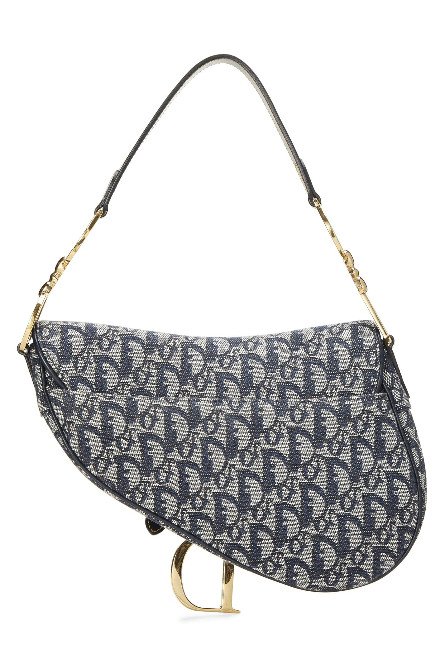 Dior, Navy Trotter Canvas Saddle Bag Mini, Navy