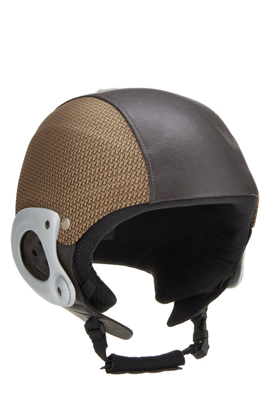 Dior, Brown Leather & Plastic Oblique Ski Helmet, Brown