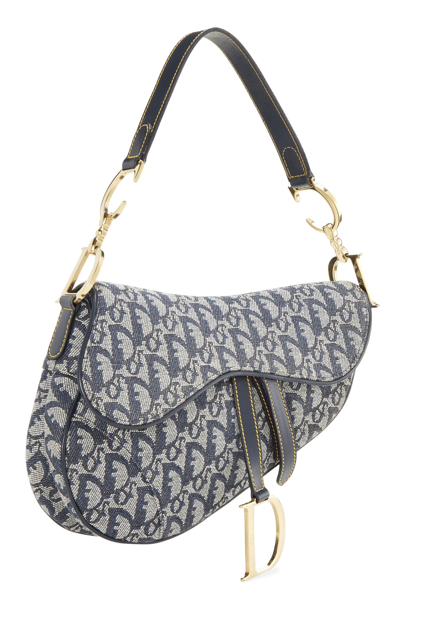 Dior, Navy Trotter Canvas Saddle Bag Mini, Navy