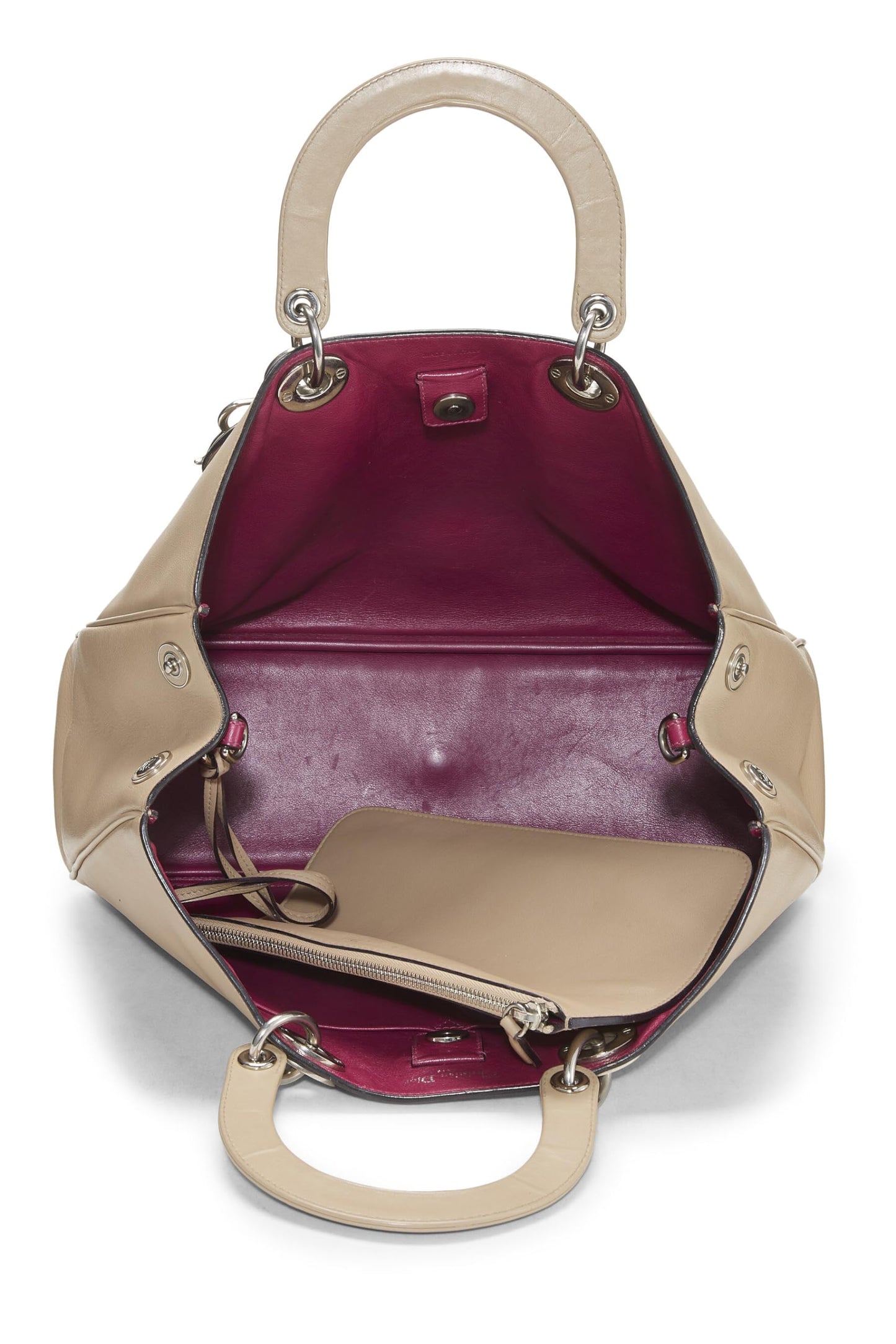 Dior, Beige Leather Diorissimo Medium, Beige