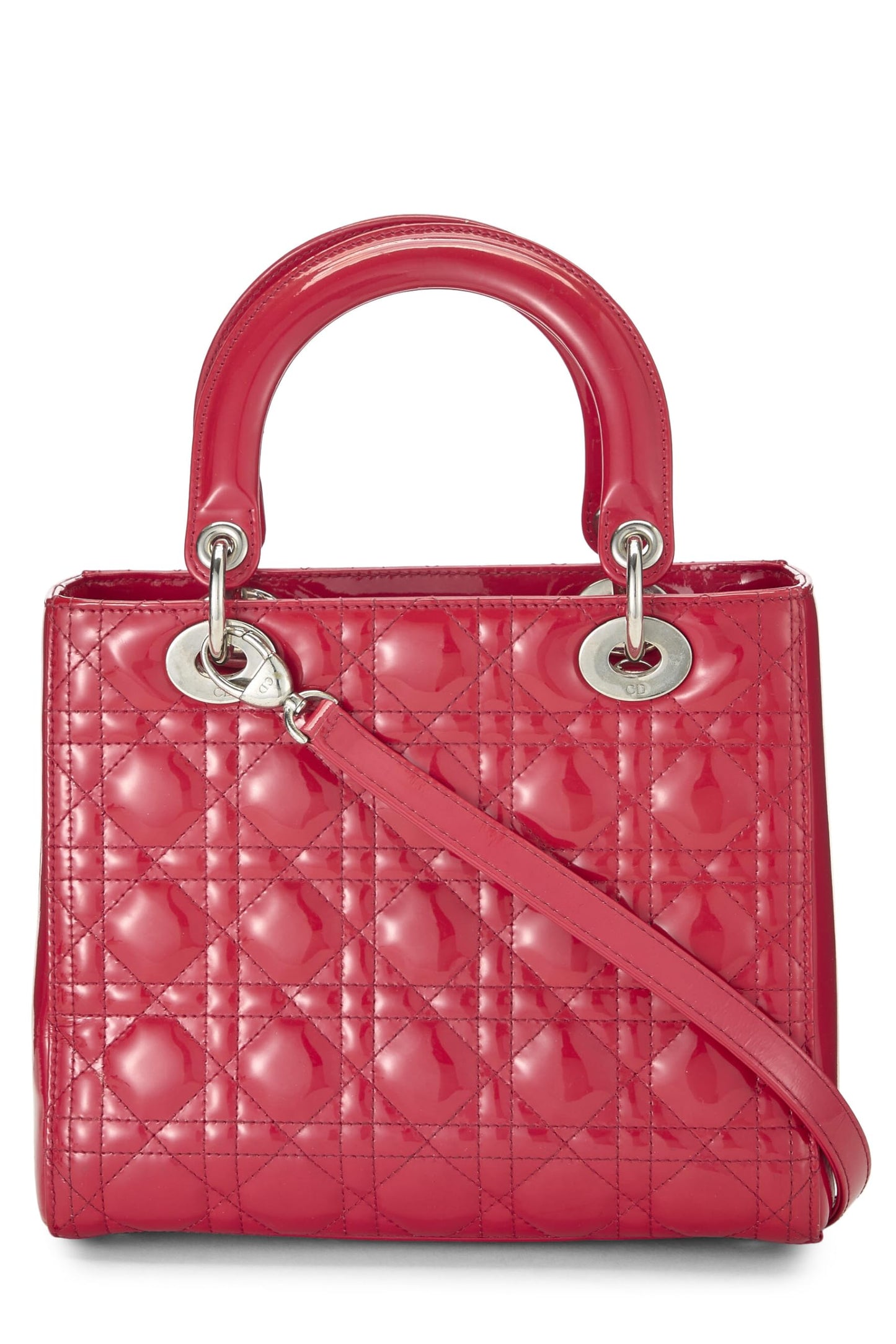 Dior, Red Patent Leather Lady Dior Medium, Pink