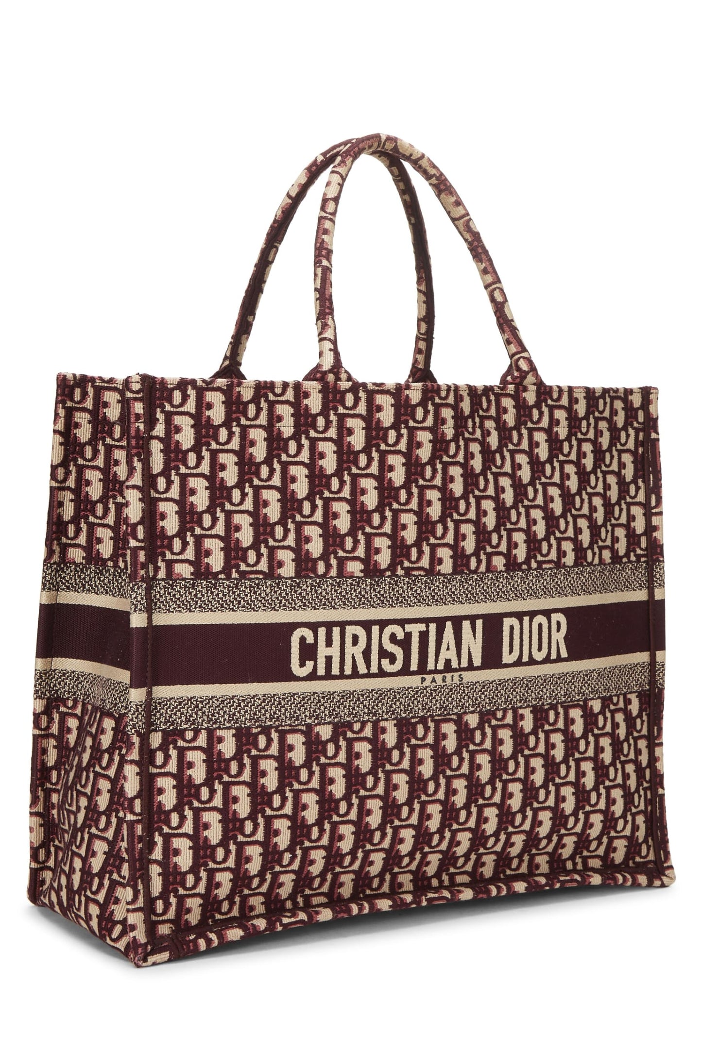 Dior, Burgundy Trotter Canvas Book Tote Large, Burgundy