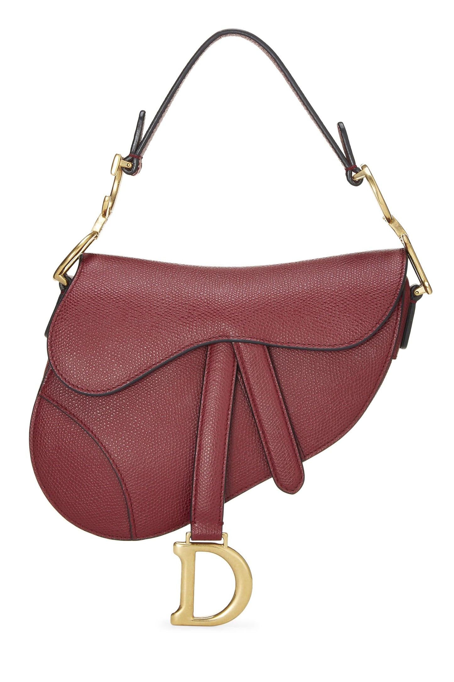 Dior, Burgundy Calfskin Saddle Bag Mini, Burgundy