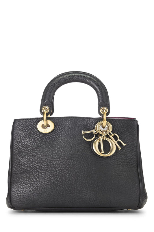 Dior, Black Leather Diorissimo Handbag Mini, Black