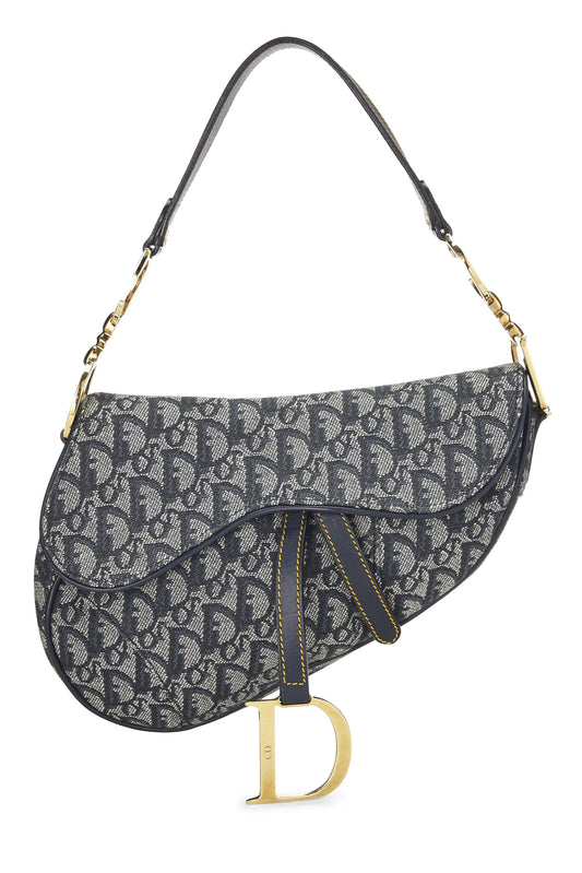 Dior, Navy Trotter Canvas Saddle Bag, Navy