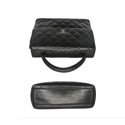 Chanel Vintage Caviar Quilted Kelly Top Handle Bag