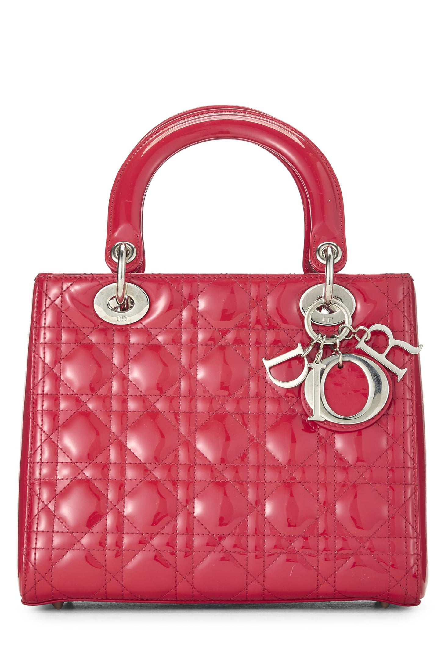 Dior, Red Patent Leather Lady Dior Medium, Pink