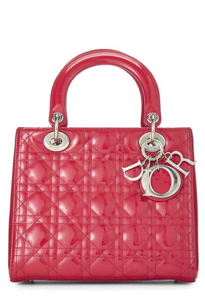 Dior, Red Patent Leather Lady Dior Medium, Pink