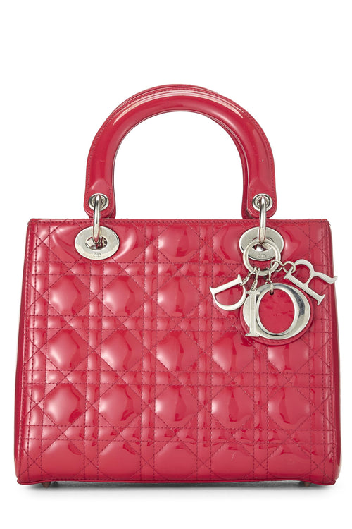 Dior, Red Patent Leather Lady Dior Medium, Pink