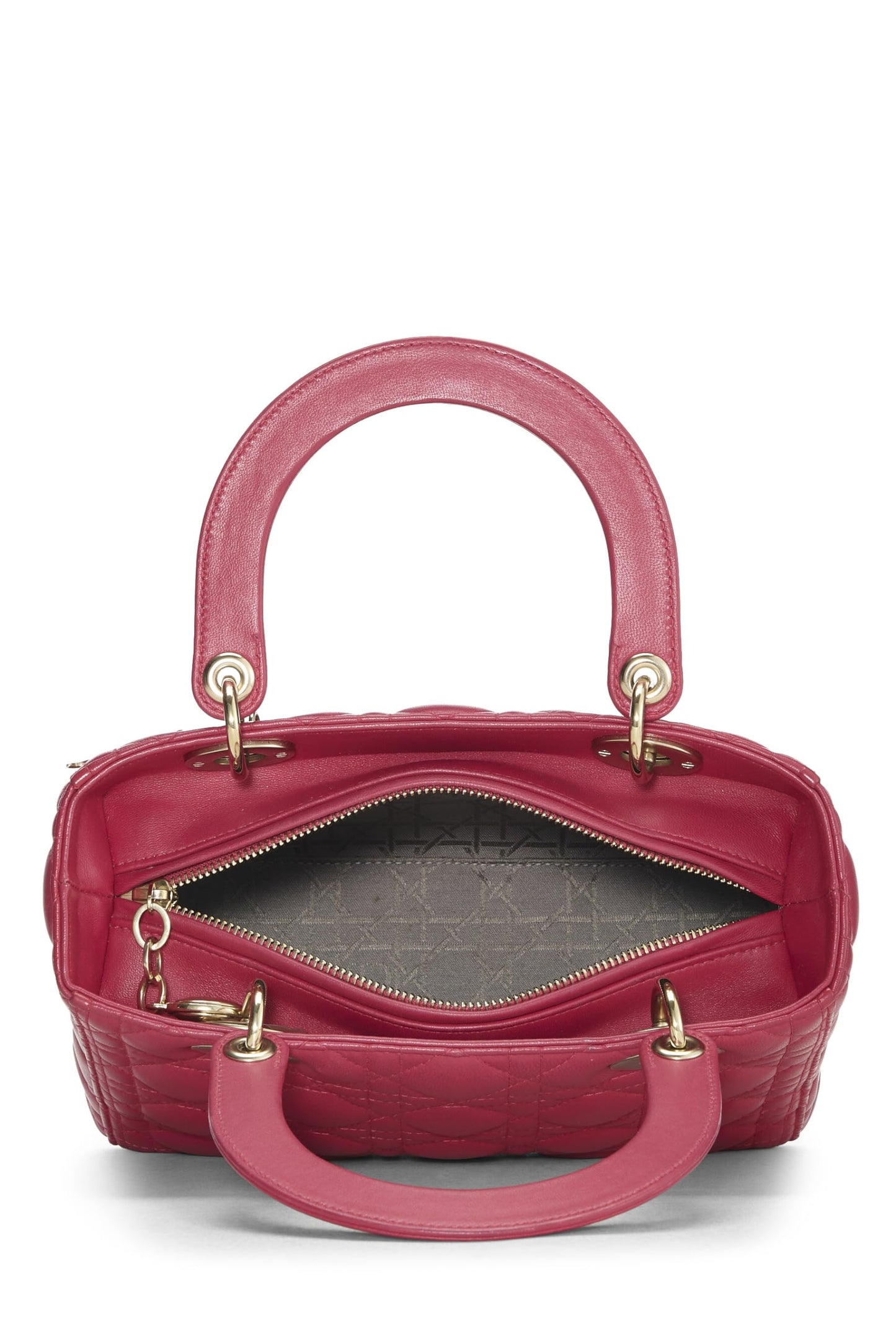 Dior, Pink Cannage Quilted Lambskin Lady Dior Medium, Pink