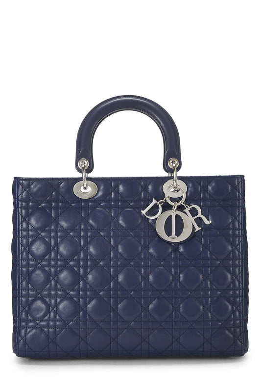 Dior, Blue Cannage Quilted Lambskin Lady Dior Large, Blue