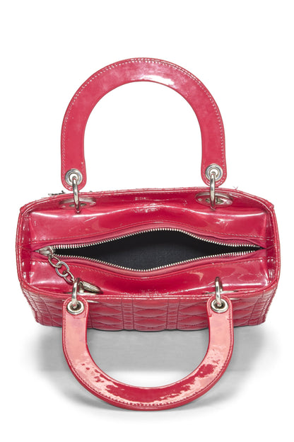 Dior, Red Patent Leather Lady Dior Medium, Pink