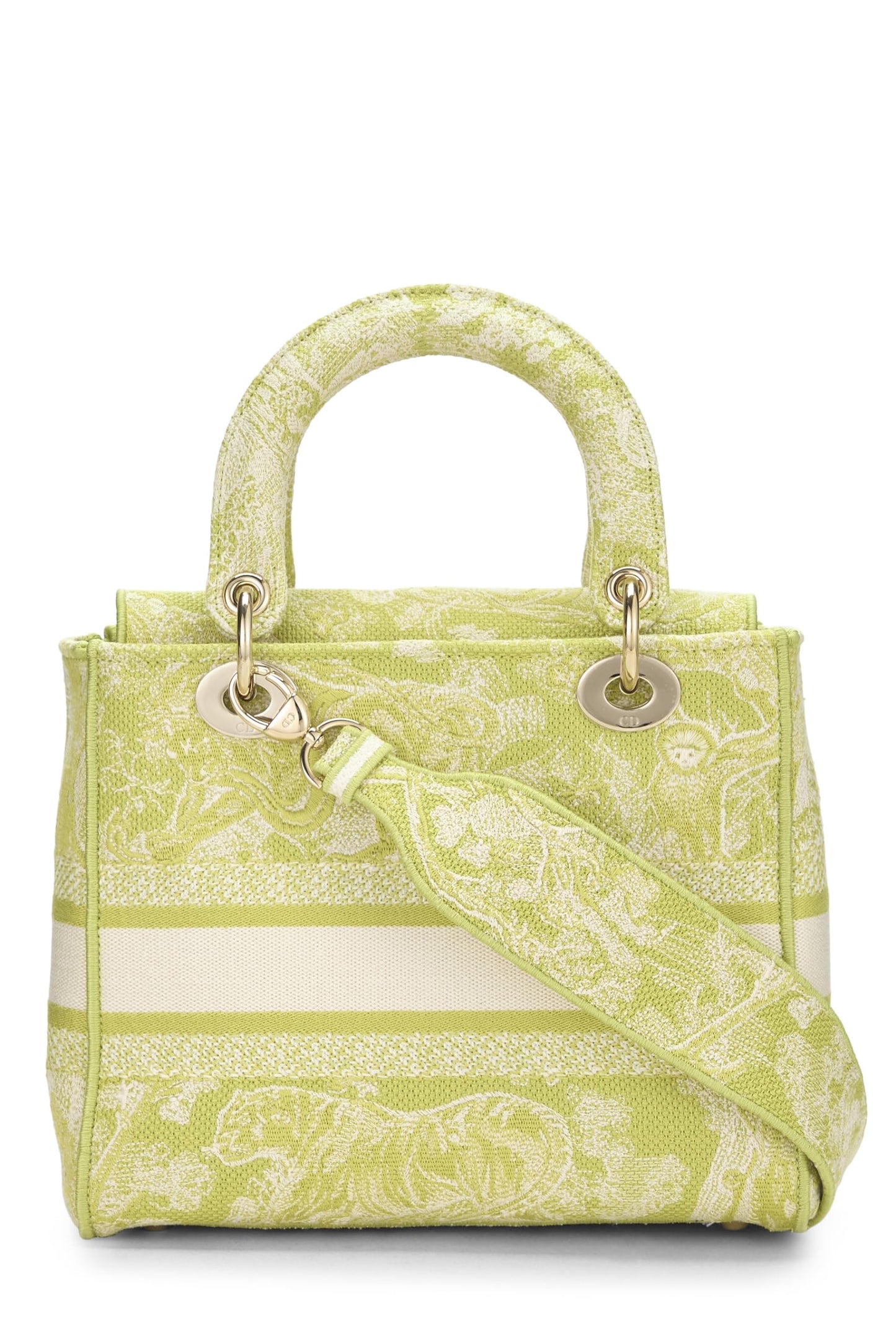 Dior, Green Embroidered Canvas Lady D-Lite Medium, Green