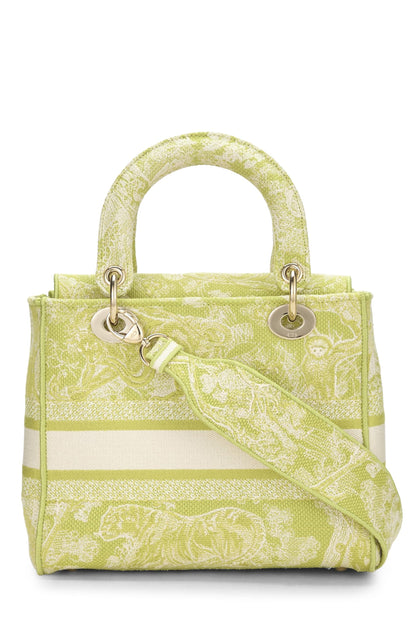 Dior, Green Embroidered Canvas Lady D-Lite Medium, Green