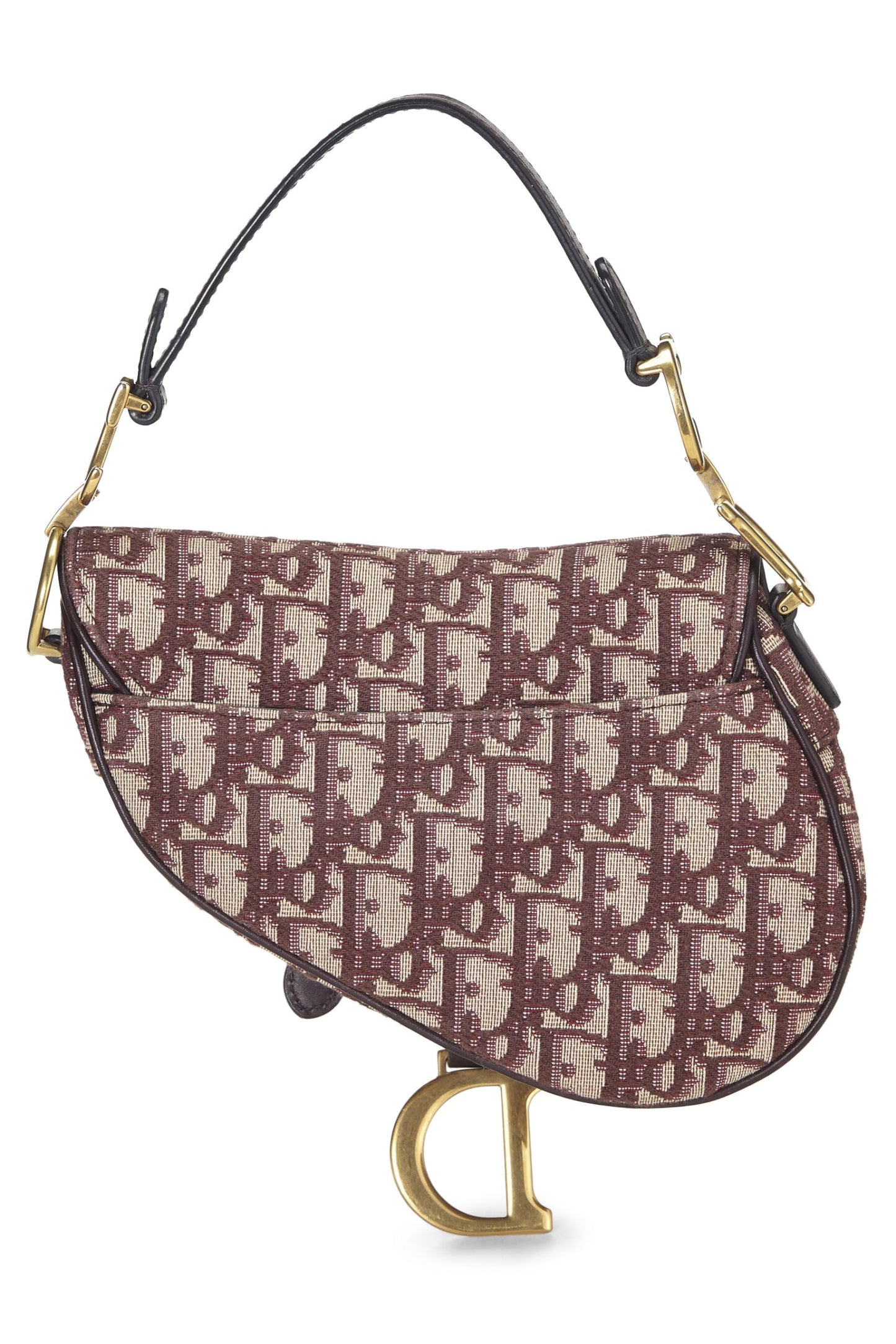 Dior, Burgundy Oblique Saddle Bag Mini, Burgundy