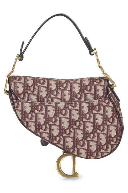 Dior, Burgundy Oblique Saddle Bag Mini, Burgundy