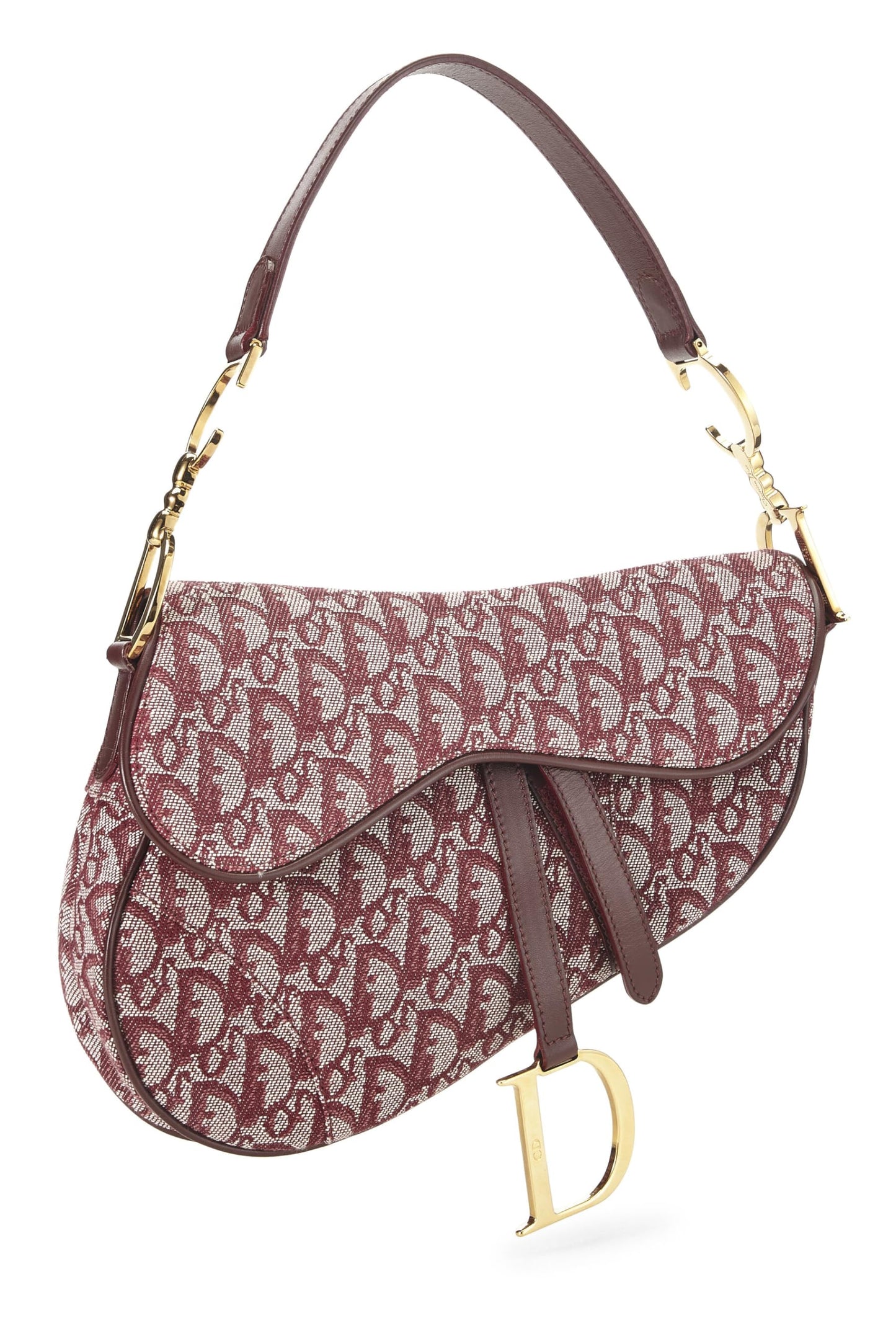 Dior, Burgundy Trotter Canvas Saddle Bag, Burgundy