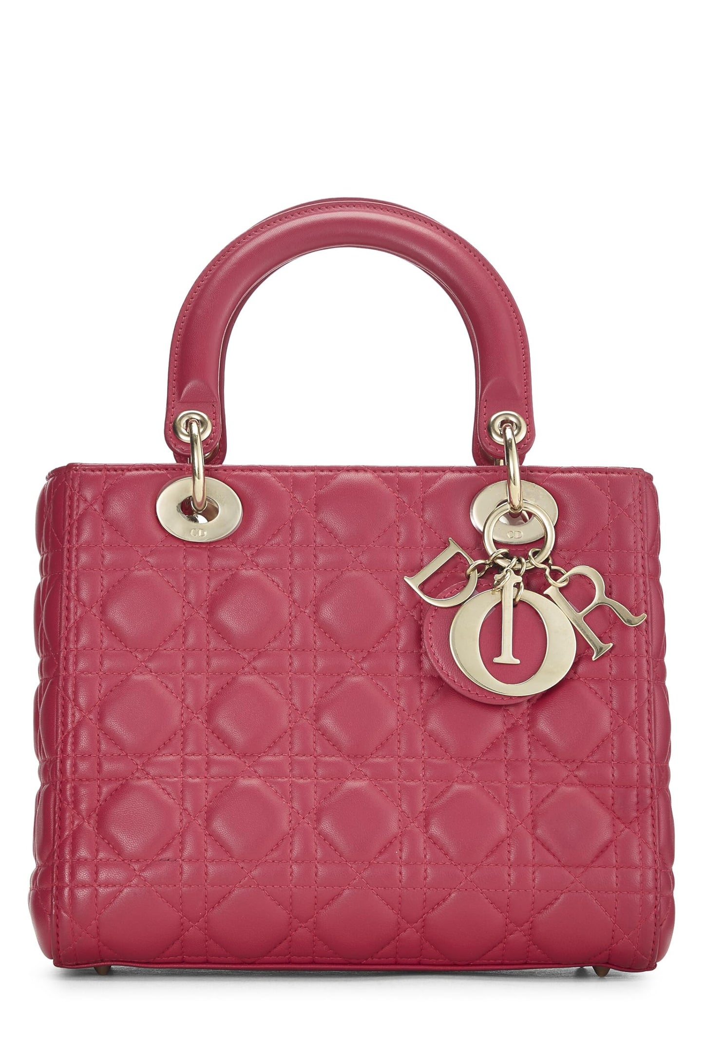 Dior, Pink Cannage Quilted Lambskin Lady Dior Medium, Pink