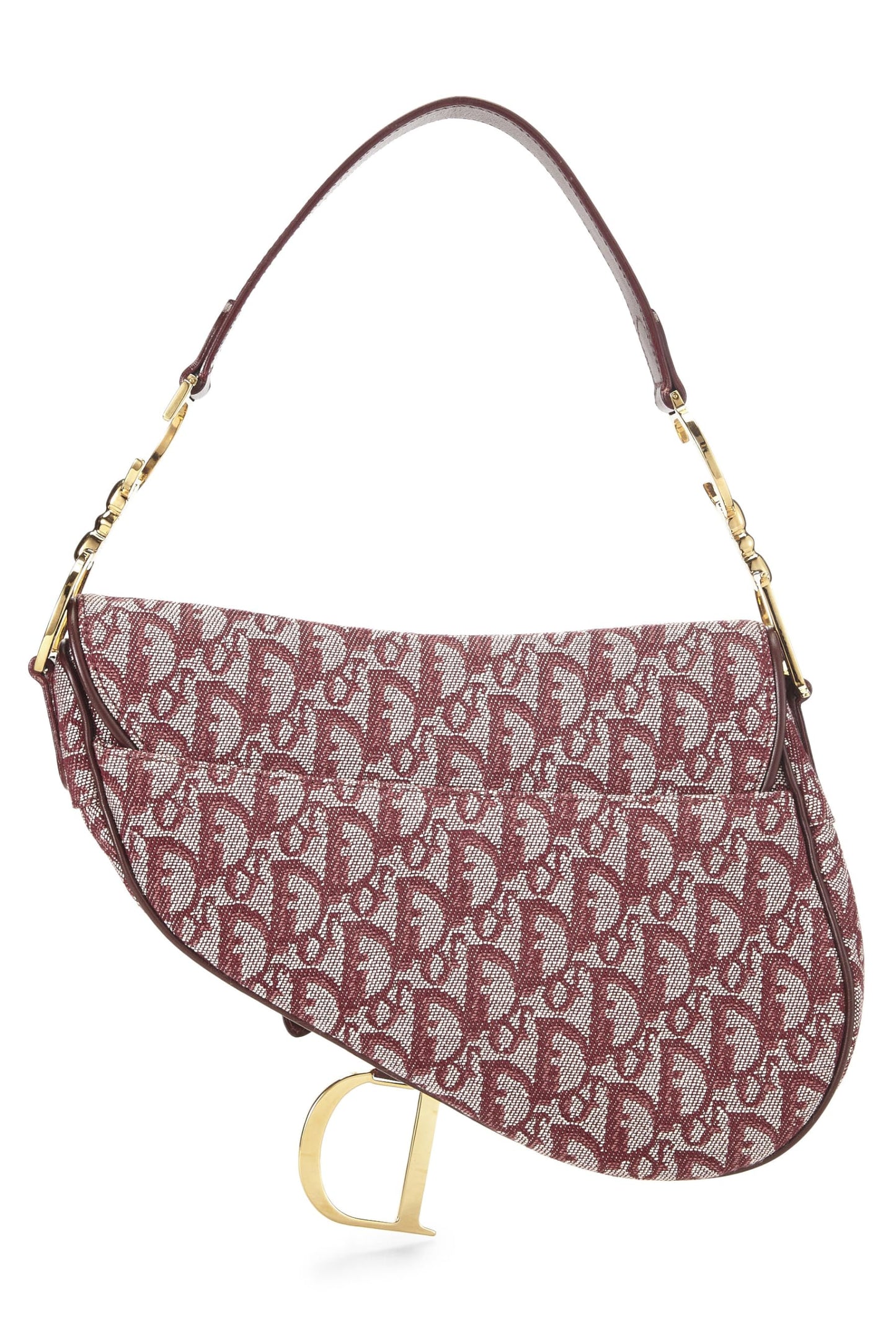 Dior, Burgundy Trotter Canvas Saddle Bag, Burgundy