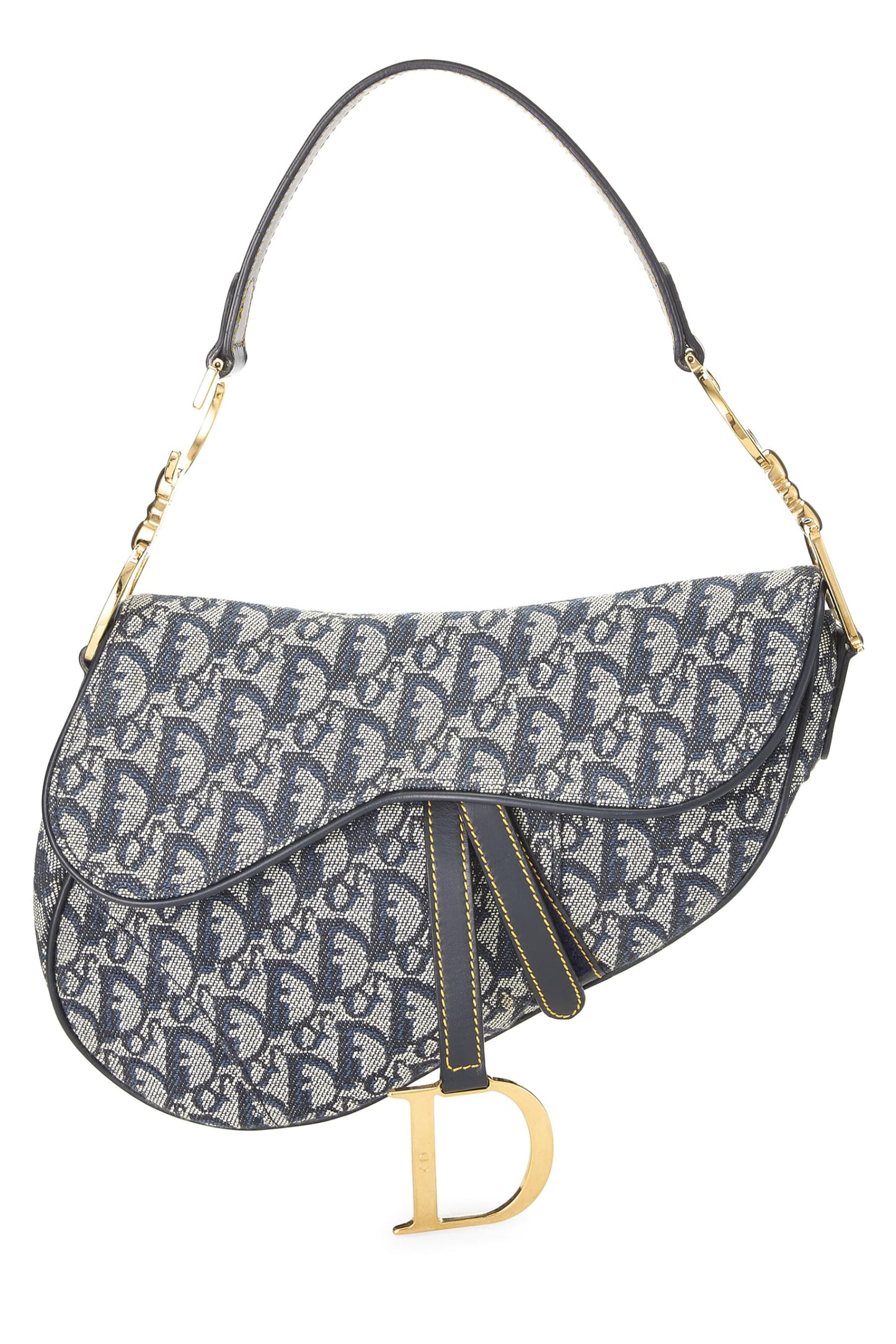 Dior, Navy Trotter Canvas Saddle Bag, Navy