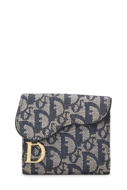 Dior, Navy Trotter Canvas Saddle Wallet, Navy