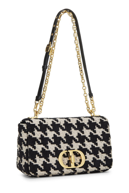 Dior, Black & White Houndstooth Jacquard Caro Bag Medium, Black