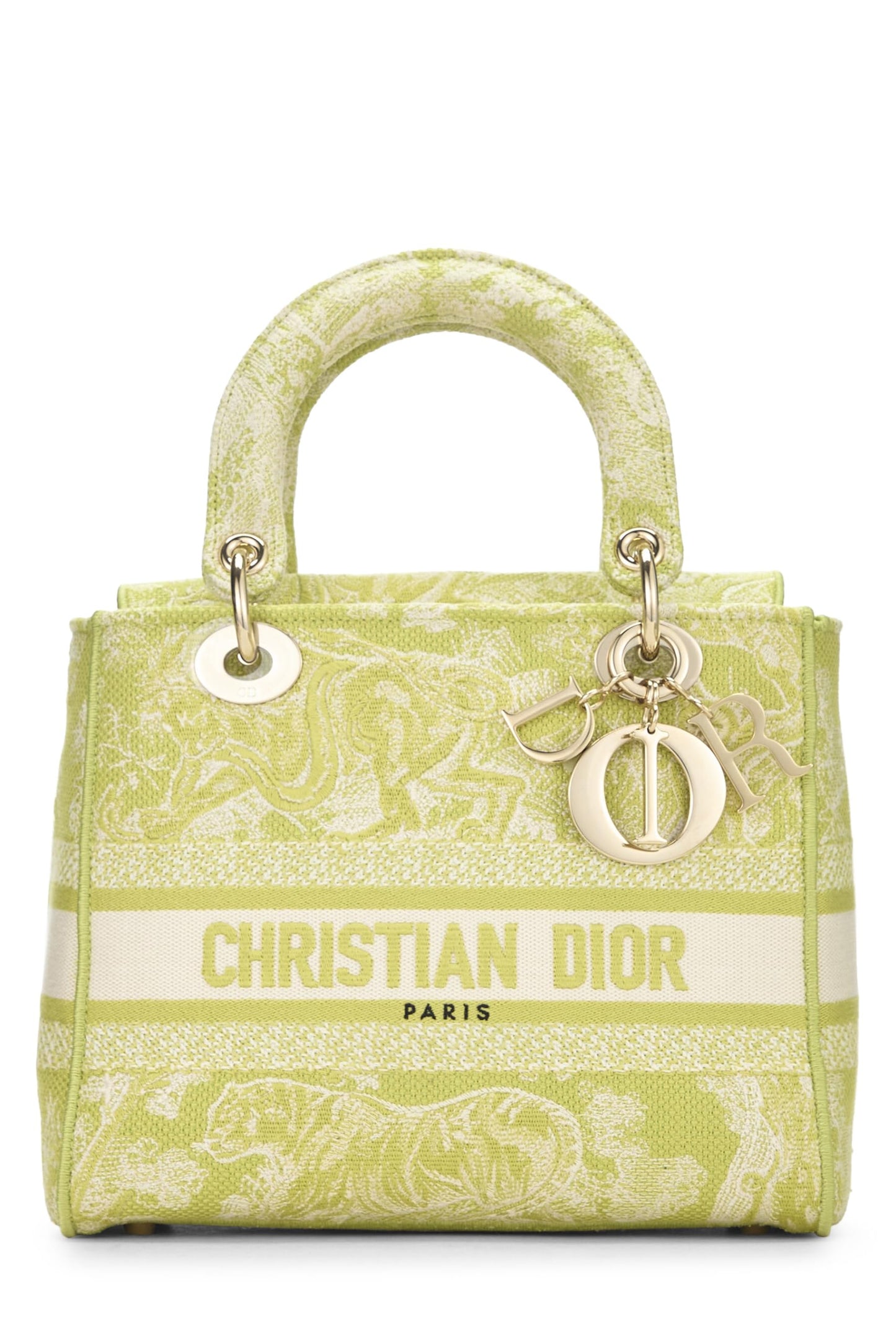 Dior, Green Embroidered Canvas Lady D-Lite Medium, Green