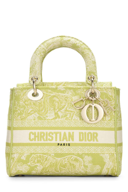 Dior, Green Embroidered Canvas Lady D-Lite Medium, Green