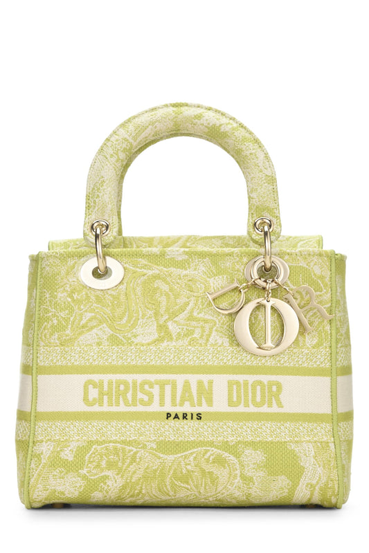 Dior, Green Embroidered Canvas Lady D-Lite Medium, Green