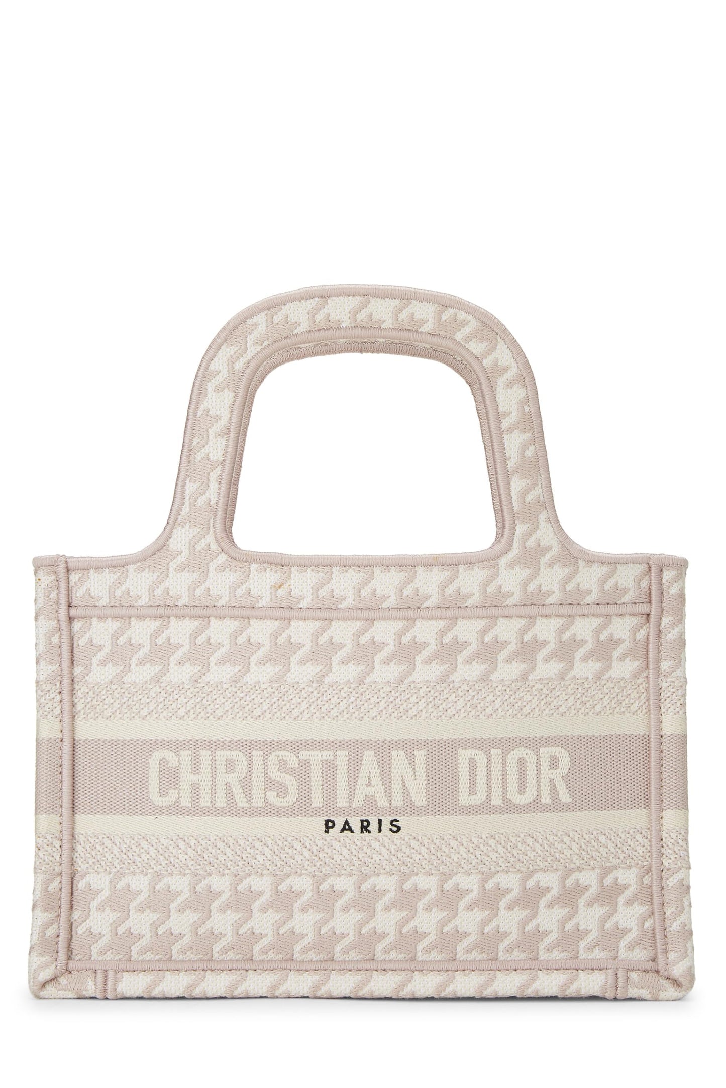Dior, Pink Houndstooth Canvas Book Tote Mini, Pink