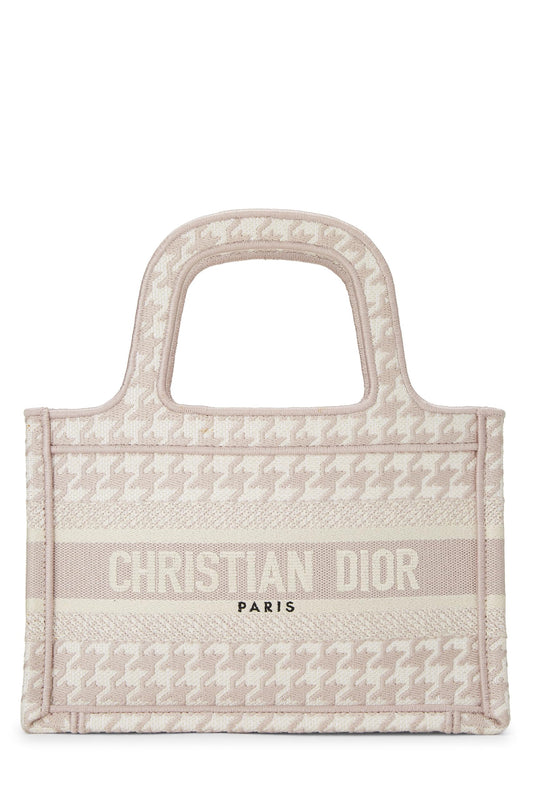 Dior, Pink Houndstooth Canvas Book Tote Mini, Pink