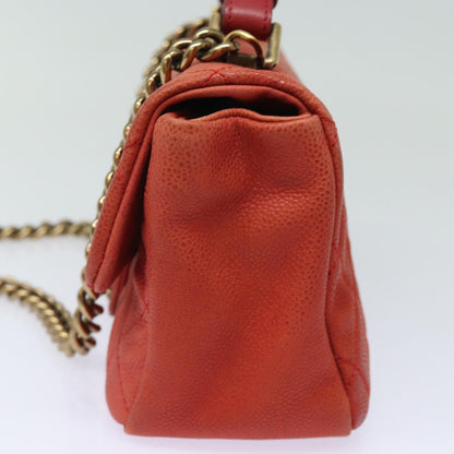 CHANEL Matelasse Shoulder Bag Caviar Skin Beige CC 82249A