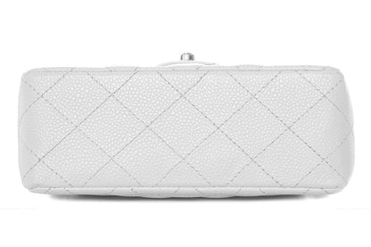 Chanel White Caviar Mini Flap SHW  Handbag