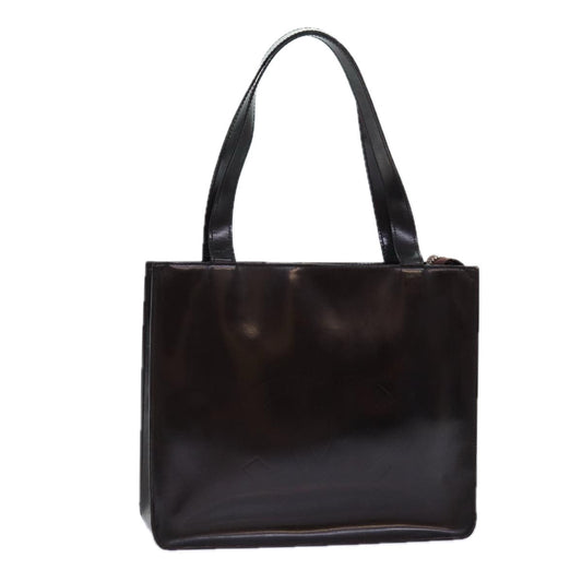 CHANEL COCO Mark Hand Bag Enamel Brown CC 83416