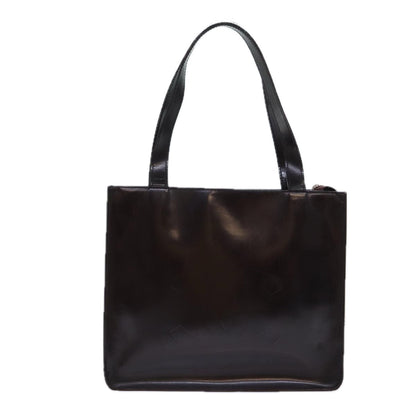 CHANEL COCO Mark Hand Bag Enamel Brown CC 83416