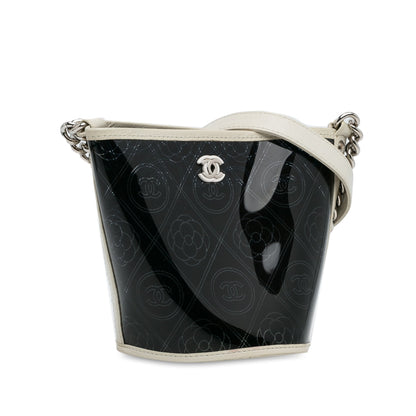 Chanel Sac Crumpled Calfskin PVC Camellia Bucket