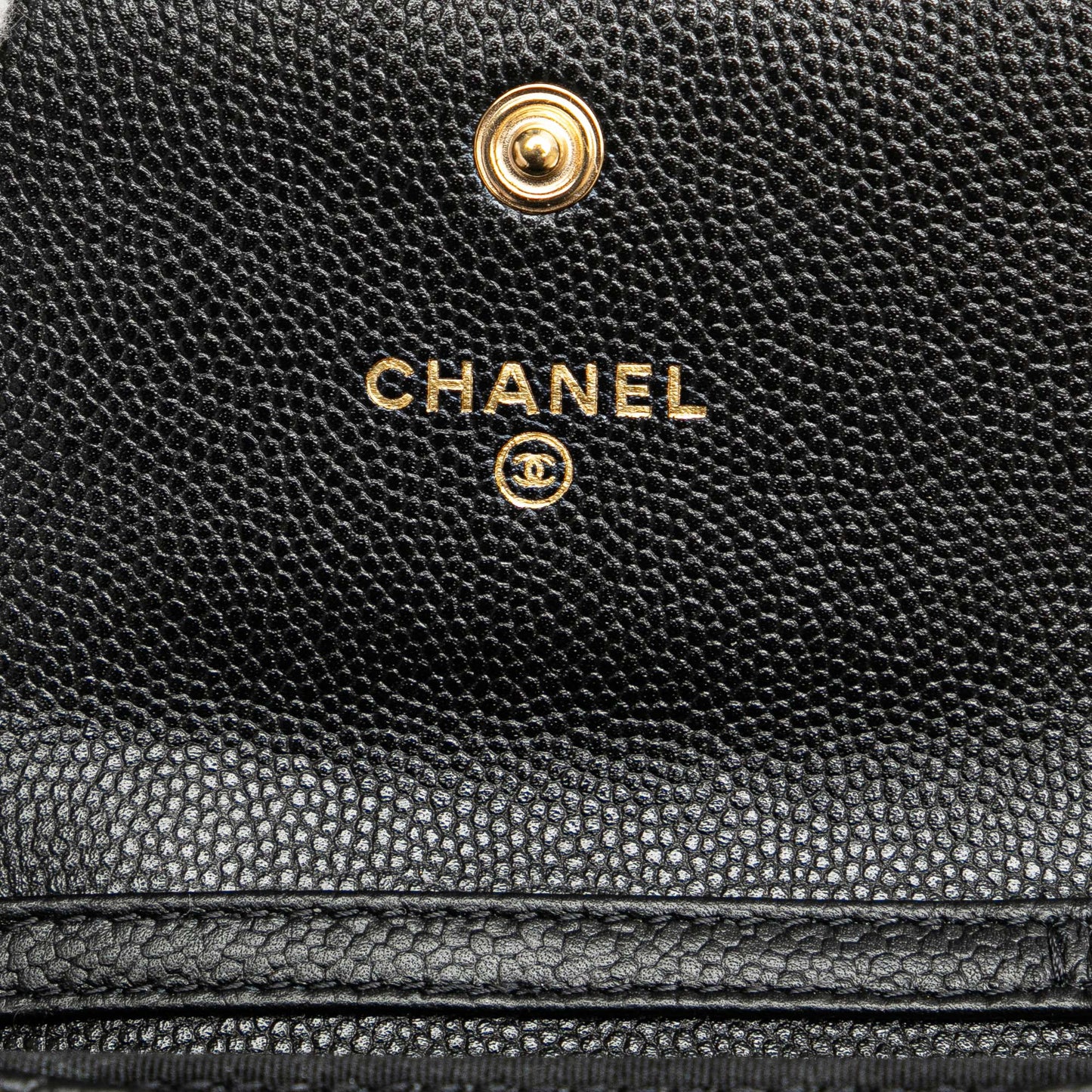 Chanel Sac Quilted Caviar Boy Card Holder with Chain
