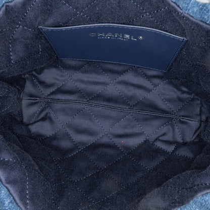Chanel Sac Mini Denim Stitched 22 Satchel