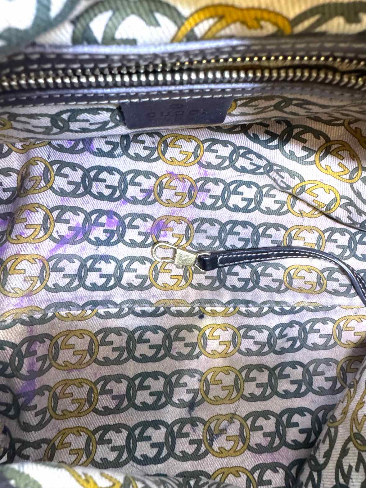 GUCCI Brown, beige Velvet Horsebit Handbag