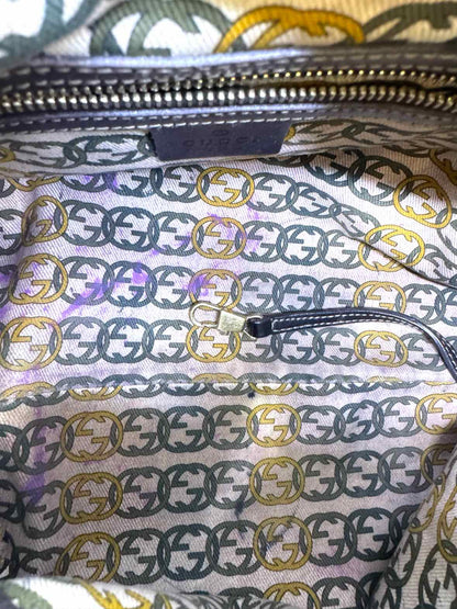 GUCCI Brown, beige Velvet Horsebit Handbag