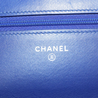 CHANEL Chain Shoulder Bag Moquette Navy CC 84139