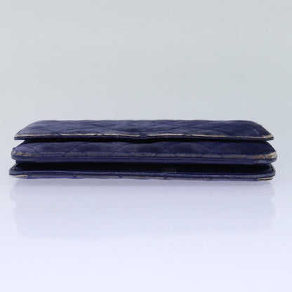 CHANEL Chain Shoulder Bag Moquette Navy CC 84139