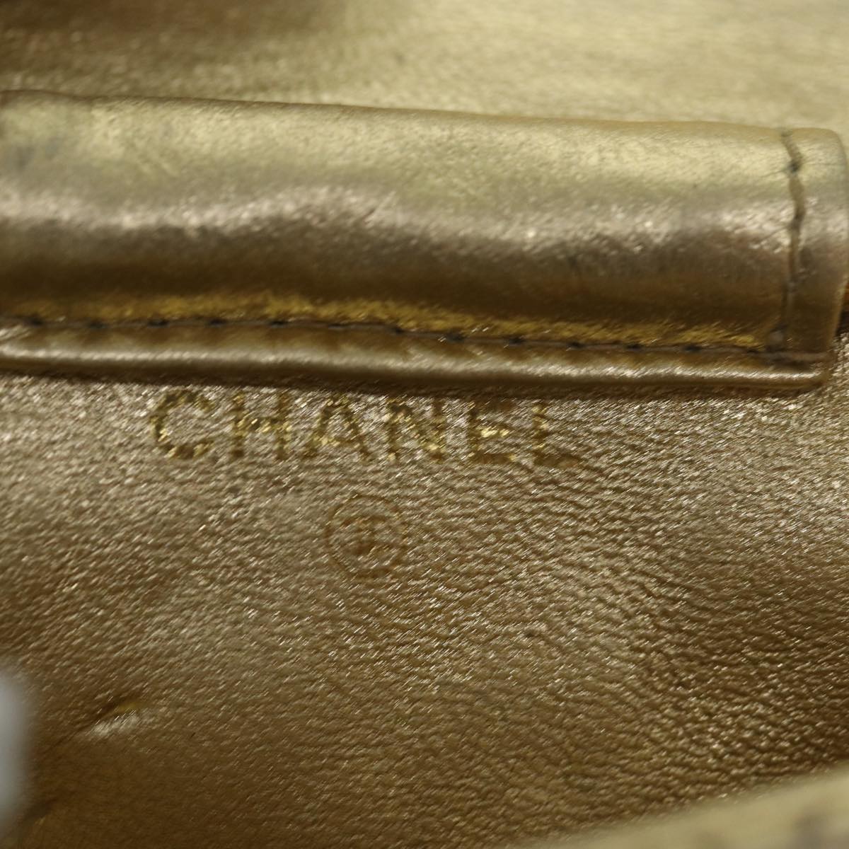 CHANEL Mini Matelasse Chain Shoulder Bag Lamb Skin Gold Tone CC 84205A