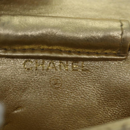 CHANEL Mini Matelasse Chain Shoulder Bag Lamb Skin Gold Tone CC 84205A