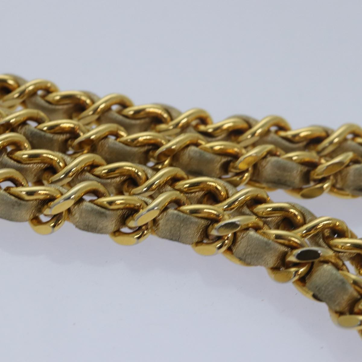 CHANEL Mini Matelasse Chain Shoulder Bag Lamb Skin Gold Tone CC 84205A